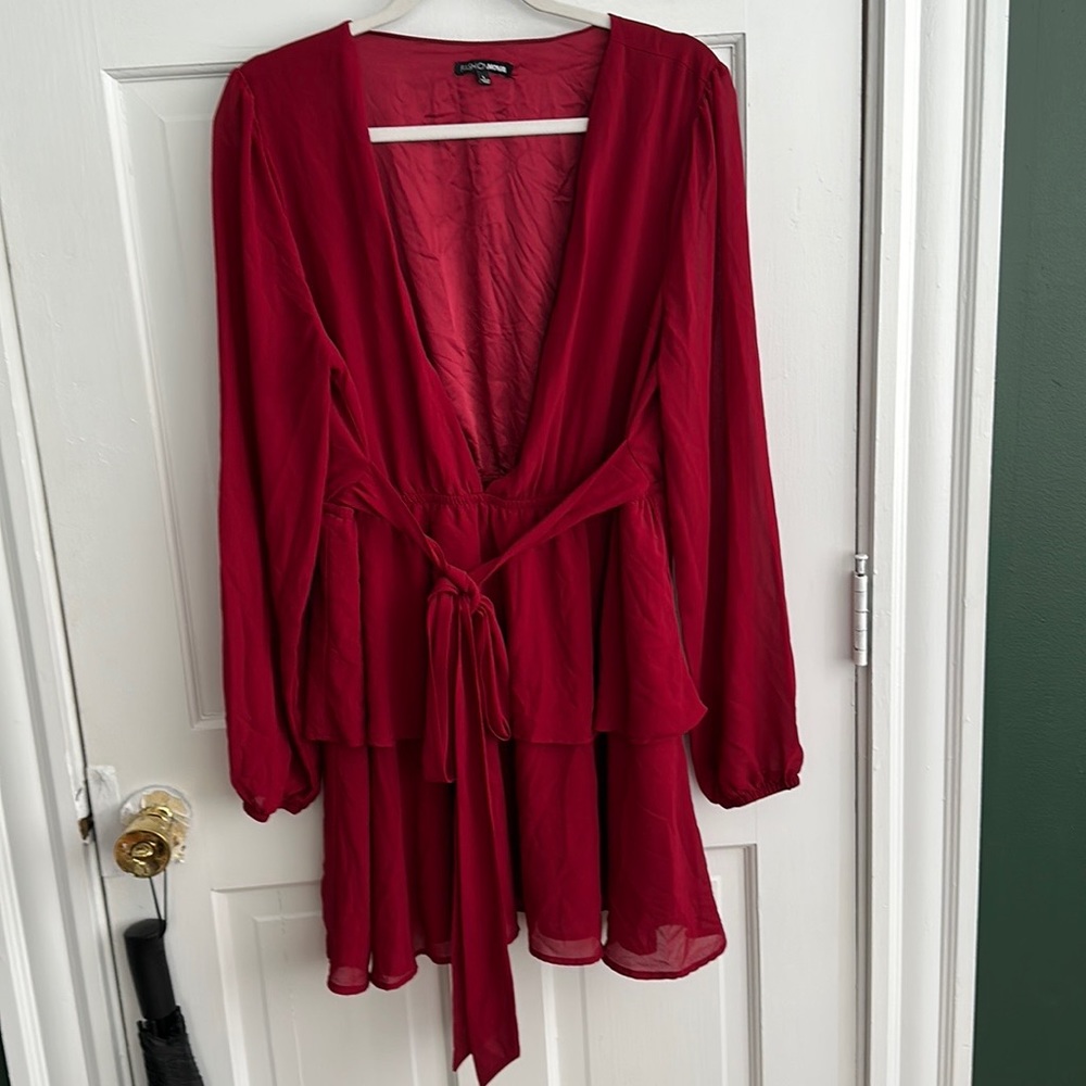 Red Wine Long Sleeve Dress